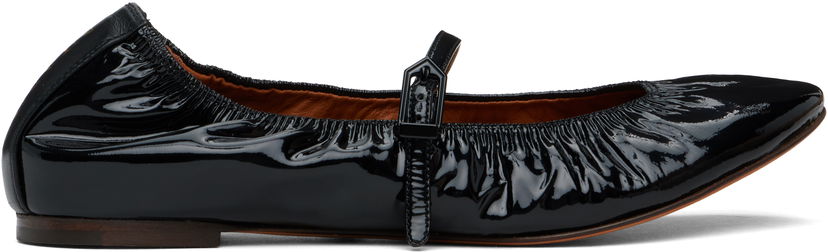 Odjeća LANVIN Lanvin Mary Jane Glossy Leather Ballerinas Crna | FW-BAMB05-GLOS-H24