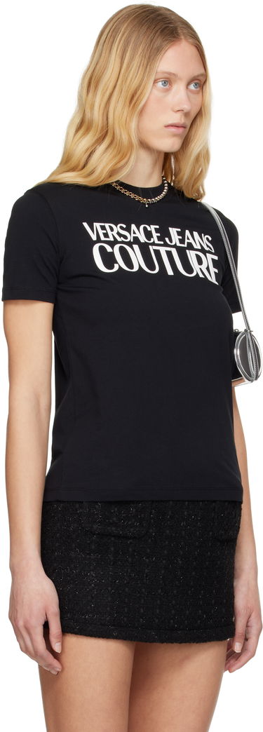 Majica kratkih rukava Versace Versace Jeans Couture Screen-Printed T-Shirt Crna | E78HAHE05_ECJ00E, 1
