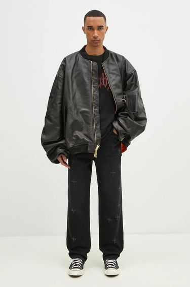 Bomber jakna VETEMENTS VETEMENTS Oversized Leather Bomber Jacket Crna | UA66JA200B, 9