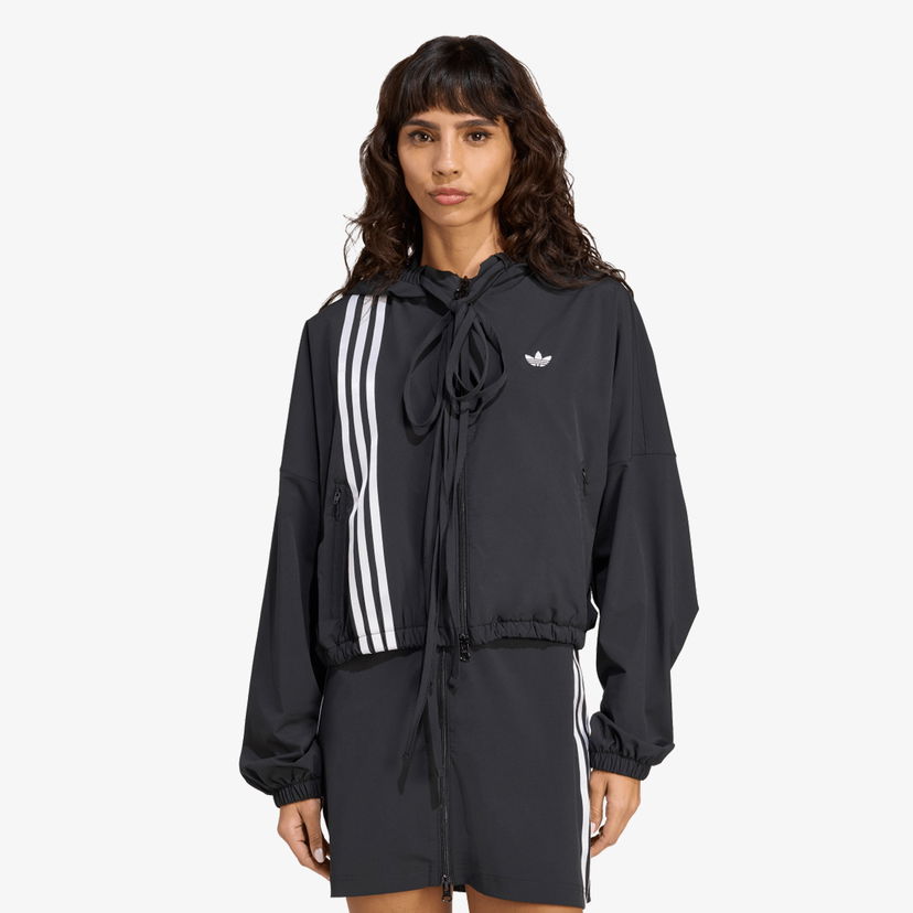 Dukserice adidas Originals Ribbon Tie Cropped Track Top Crna | JX2698