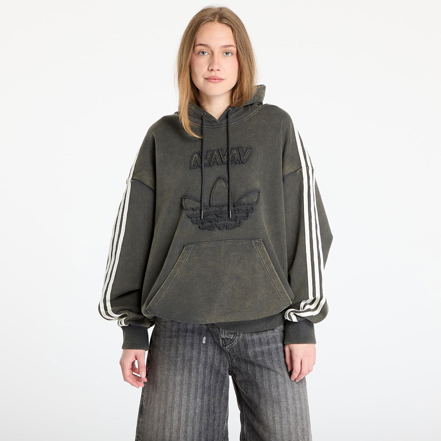 Dukserice adidas Originals adidas x Avavav Shoulderless Hoodie Siva | JP4849, 0