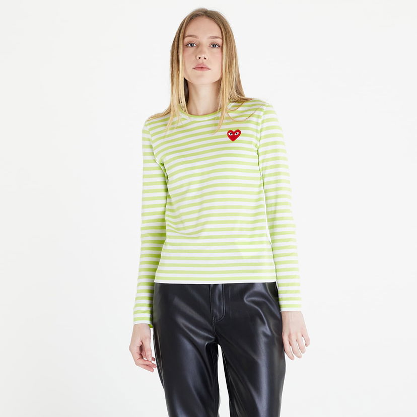 Majica kratkih rukava Comme des Garçons PLAY Heart Logo Tee Zelena | AZT277 lime