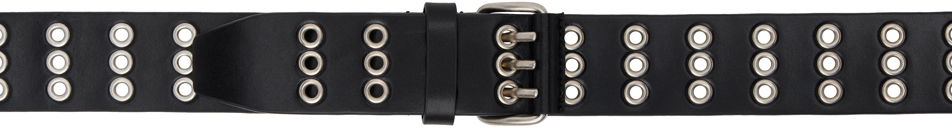 Pojasevi Ann Demeulemeester Ann Demeulemeester Ezra Grommet Leather Belt Crna | 2402-U-BE11-LT128-099, 0