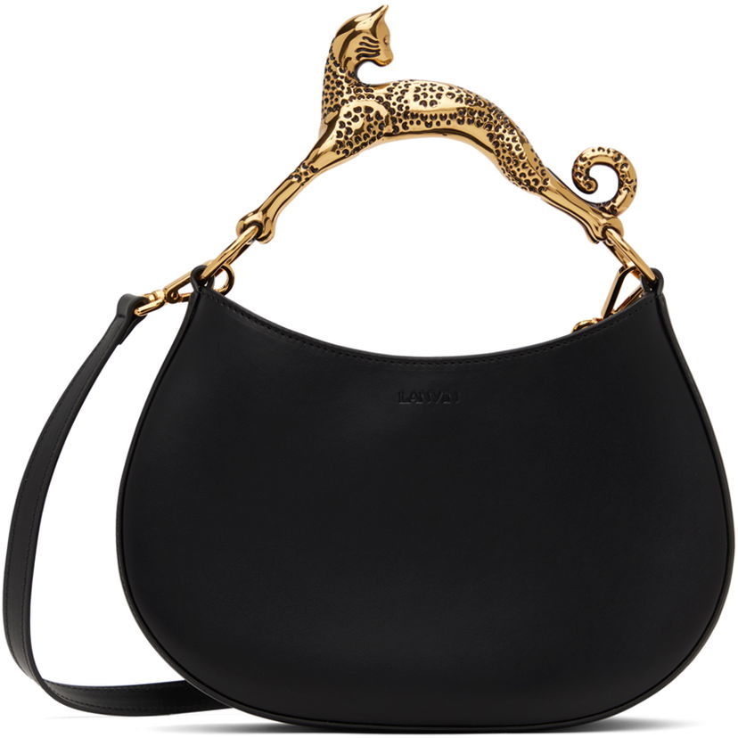 Torba za rame LANVIN PM Cat Handle Bag Crna | LW-BGSHC1-NAPA-A21
