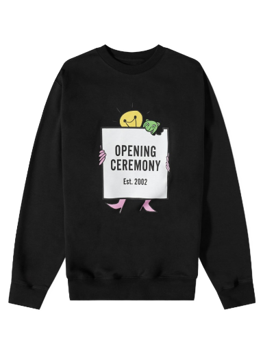 Dukserice Opening Ceremony Light Bulb Box Logo Crew Sweat Crew Crna | YMBA003F21FLE003-1003