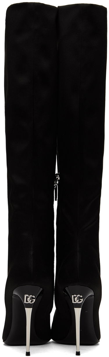 Tenisice i cipele Dolce & Gabbana Tall Satin Boots Crna | CU1126 A7630, 1