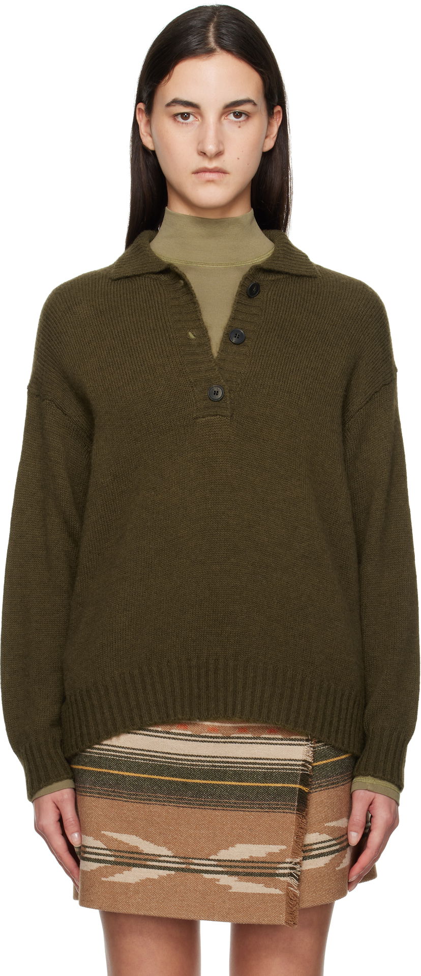 Džemper Max Mara Weekend Max Mara Sabato Wool Polo Sweater Zelena | 2425366013600