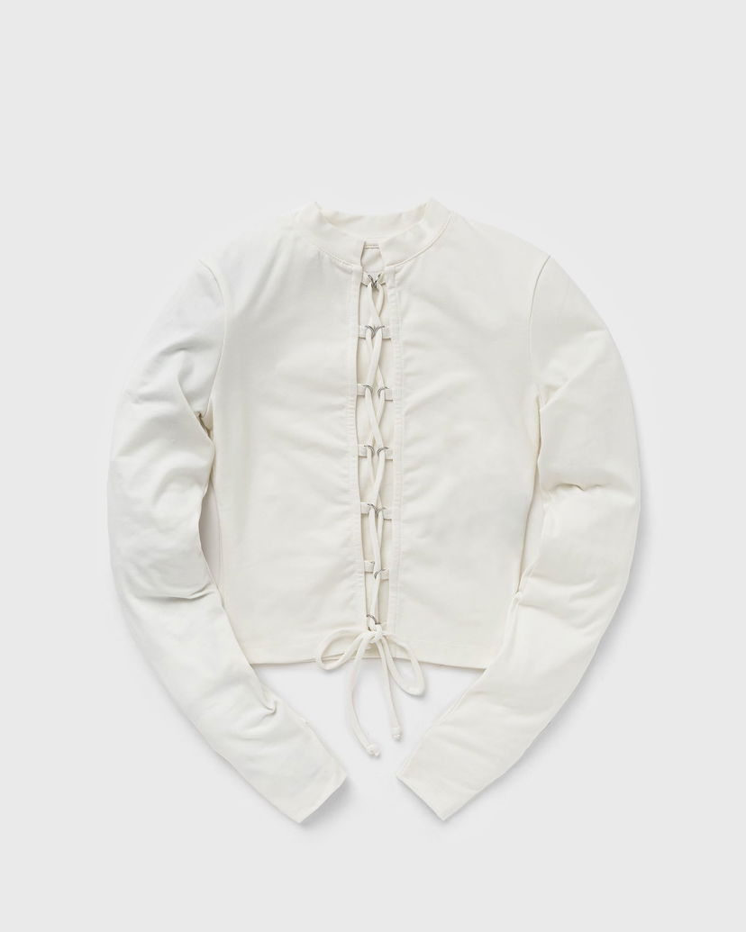 Majica kratkih rukava HERON PRESTON LACE-UP LS TEE Bijela | HWAB029F23JER0010400