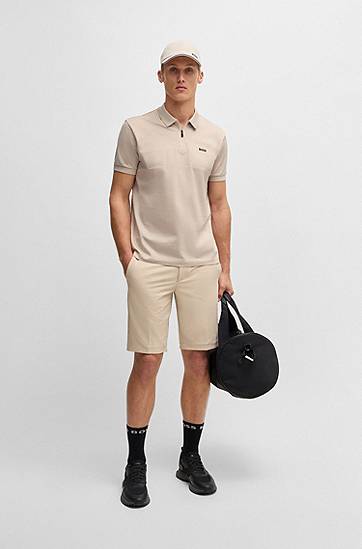 Polo majica BOSS BOSS Zip Neck Polo Shirt Bež | 50538177, 1