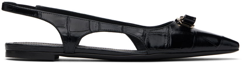 Dodaci FERRAGAMO Ferragamo Mini Bow Slingback Flats Crna | 01H658 - 768799