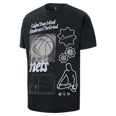 Majica kratkih rukava Nike Max90 Brooklyn Nets Courtside T-Shirt Crna | HQ0625-010, 1