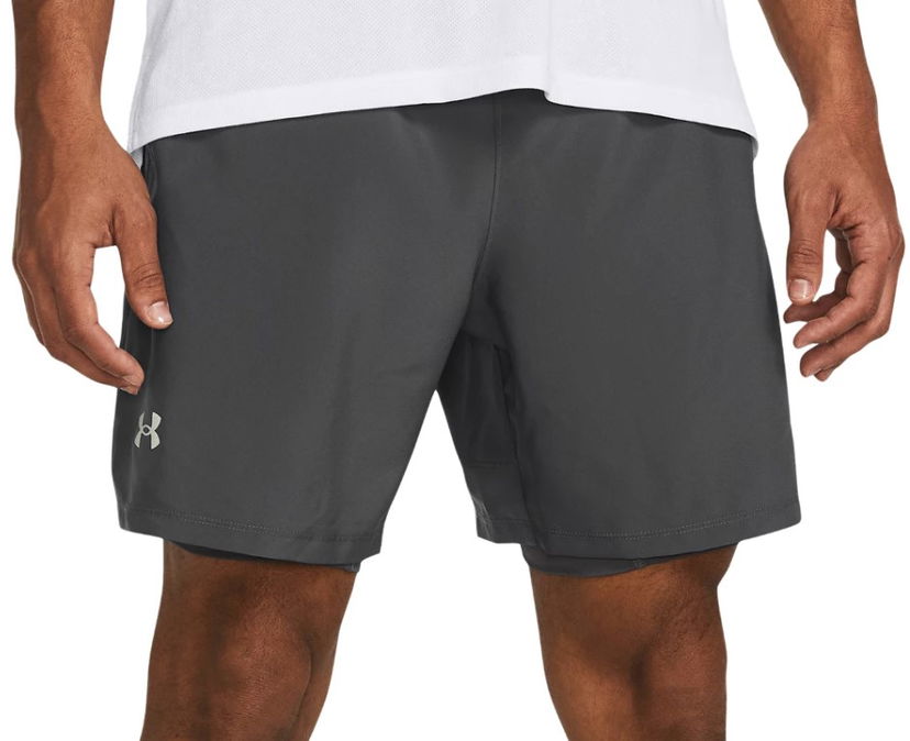 Kratke hlače Under Armour UA LAUNCH 7'' 2-IN-1 SHORTS-GRY Crna | 1382641-025