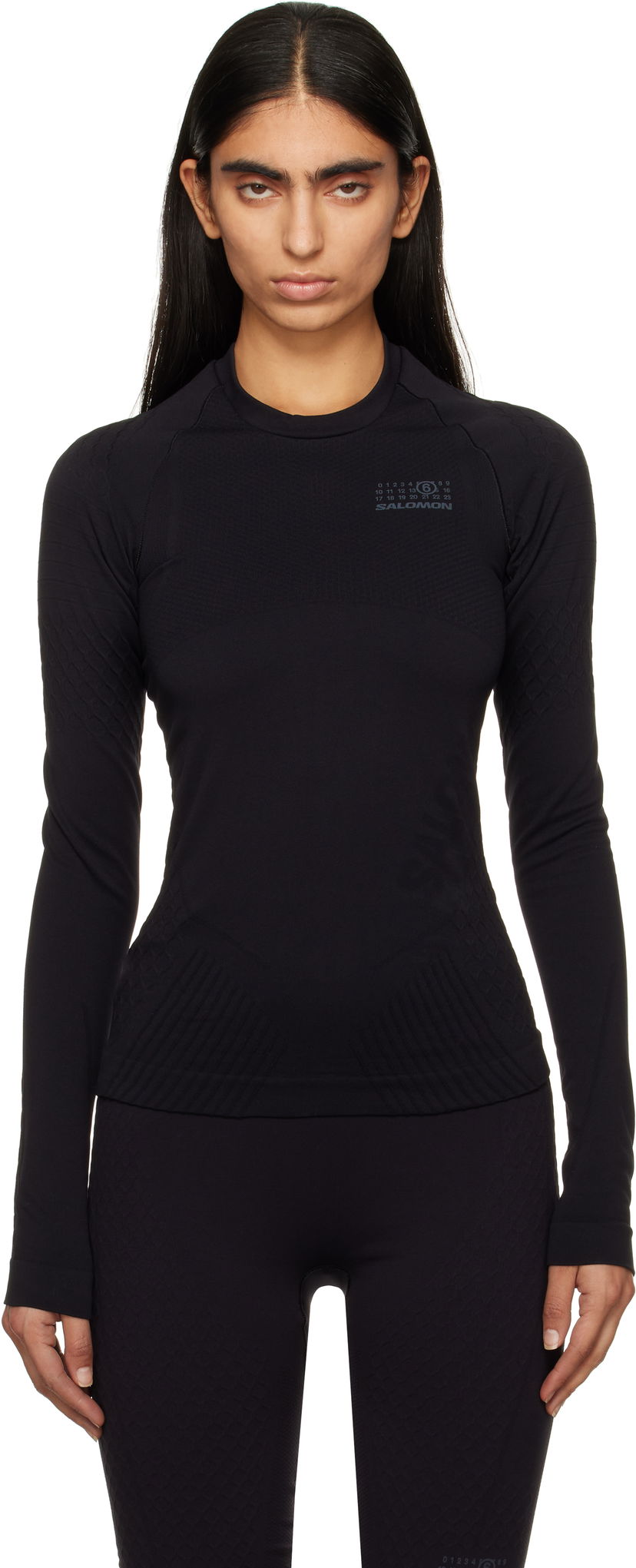 Majica kratkih rukava Maison Margiela Jacquard Long-Sleeved T-Shirt Crna | S52NH0024 M20037