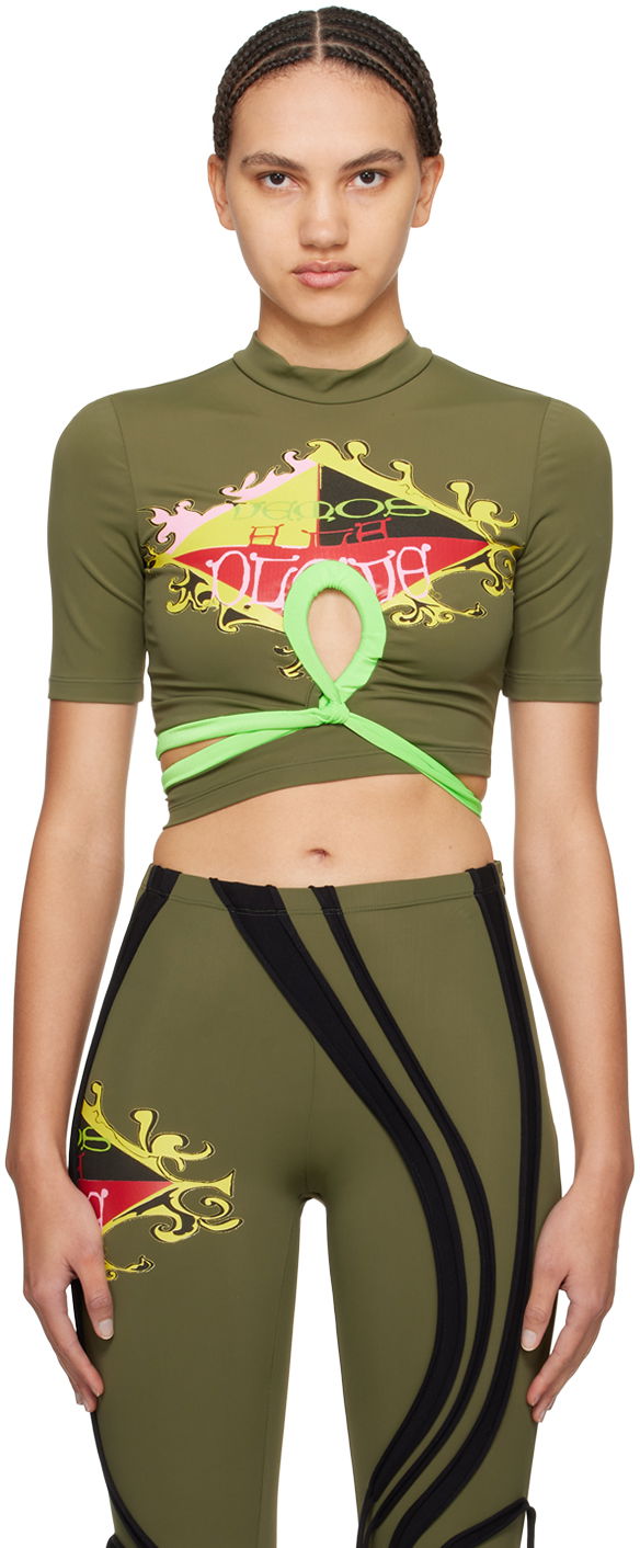 Crop top Ottolinger Ottolinger Wrap T-Shirt Zelena | 500904