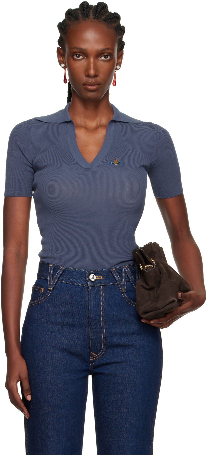 Polo majica Vivienne Westwood Vivienne Westwood Marina Knit Polo Plava | 18030040-Y003F-