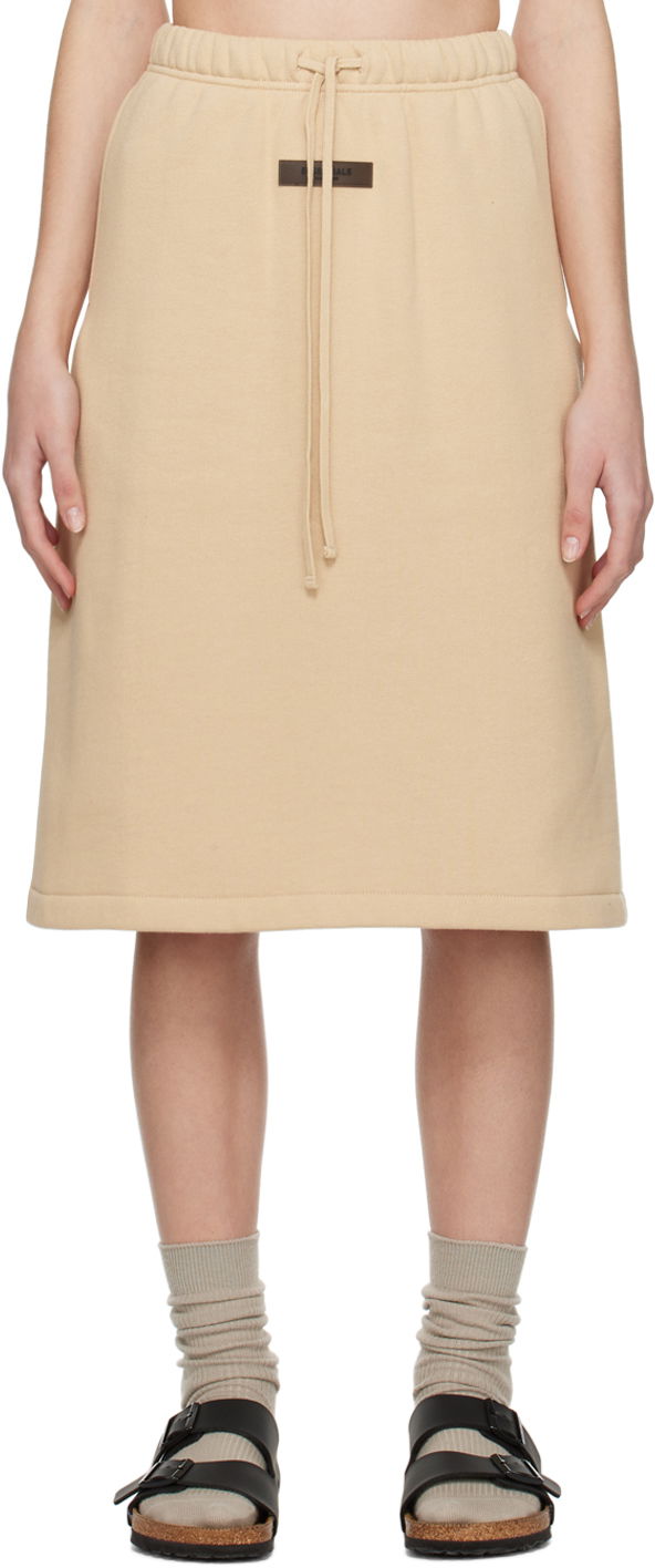Suknja Fear of God Fear of God ESSENTIALS Drawstring Midi Skirt Bež | 160BT225034FW
