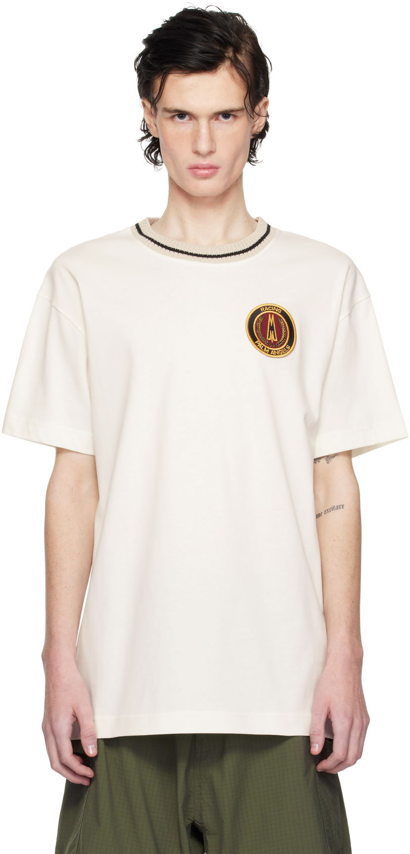 Majica kratkih rukava Moncler Moncler Genius x Palm Angels Racing T-Shirt Bež | J209L8C0000189AKK