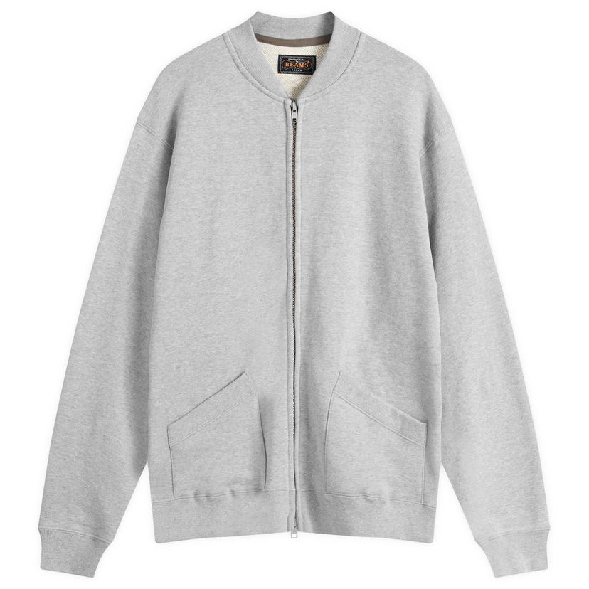 Džemper BEAMS Beams Plus Jersey Zip Bomber Jacket Siva | 3813-0193-048-15
