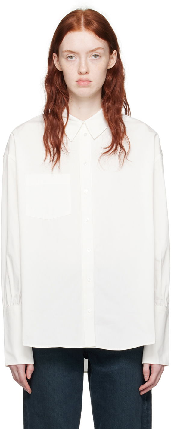Košulja Anine Bing ANINE BING Maxine Long Sleeve Button-Up Shirt Bijela | A-07-5832-100