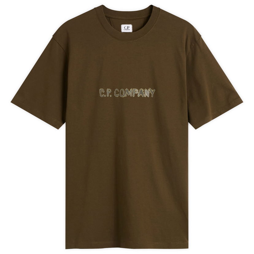 Majica kratkih rukava C.P. Company Text Logo T-Shirt Zelena | 19CMTS108A-006586W-683