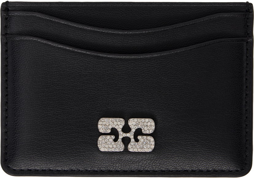 Novčanik GANNI GANNI Bou Leather Card Holder Crna | A6392