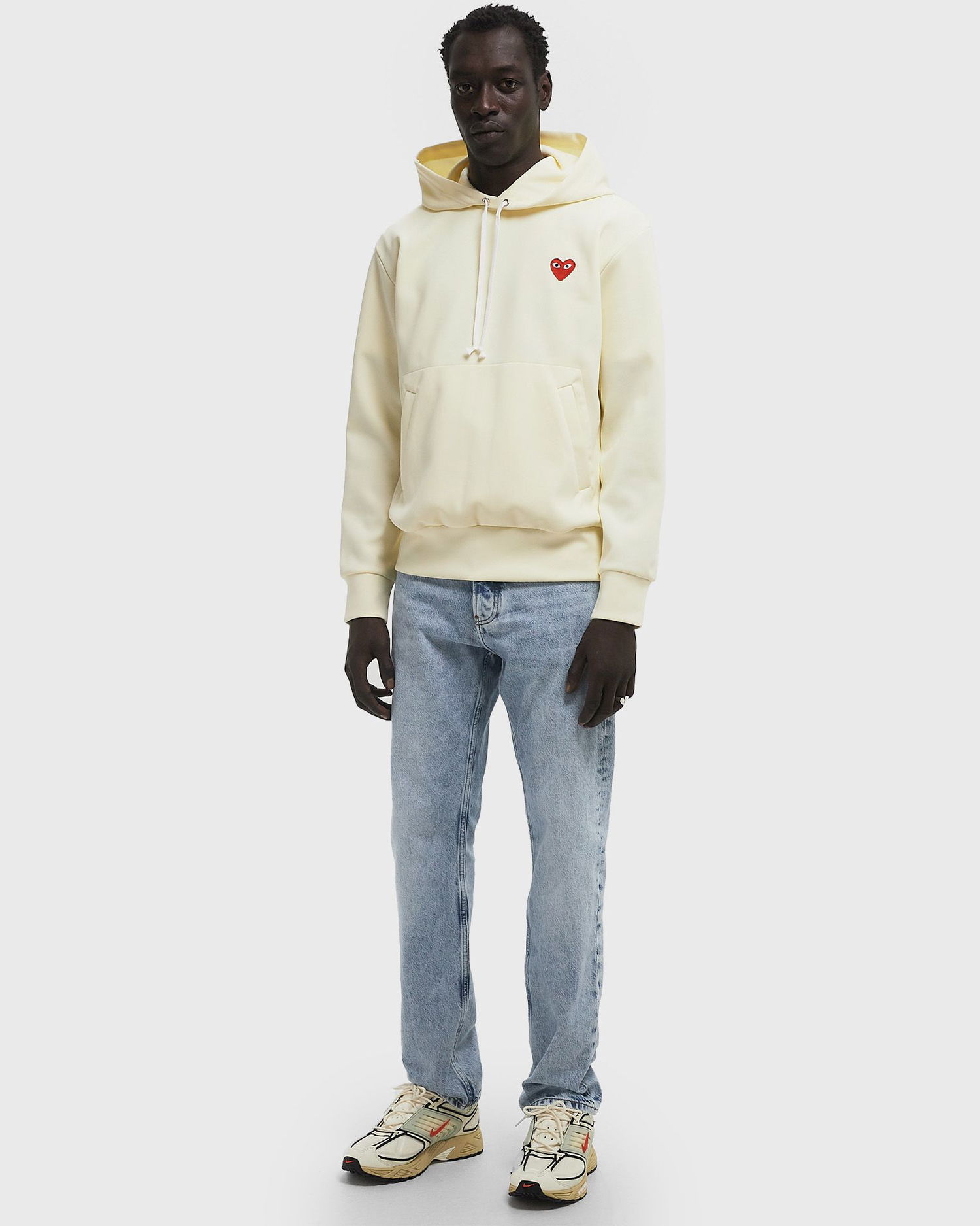 Dukserice Comme des Garçons Play Red Heart Emblem Sweatshirt Hoodie Bež | AX-T174-051-3, 1