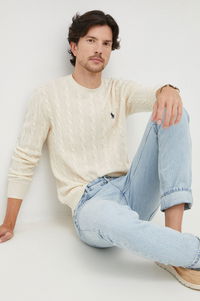 Logo Embroidered Cable Knit Jumper