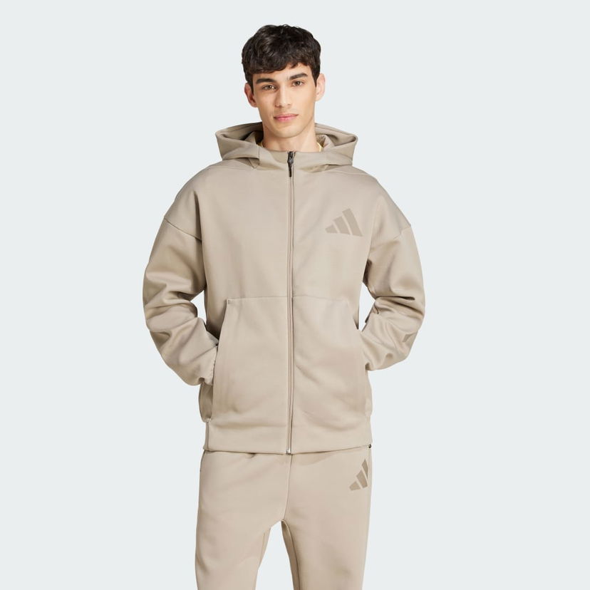 Dukserice adidas Performance Z.N.E. Full-Zip Hoodie Bež | JC5495