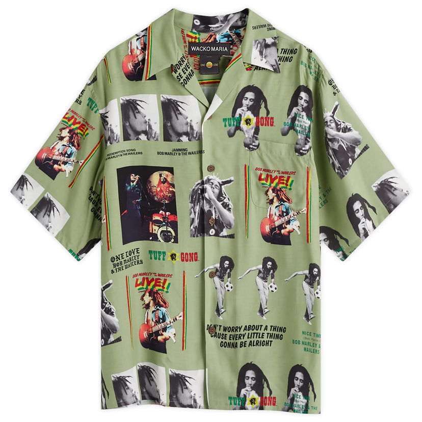 Košulja WACKO MARIA Bob Marley Type-1 Hawaiian Shirt Large Zelena | BOBMARLEY-WM-HI09-GRN