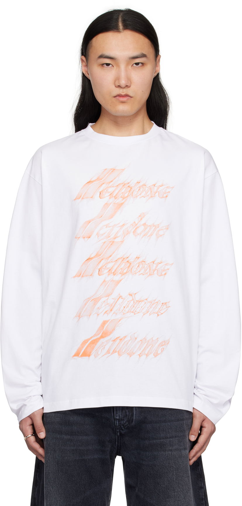 Džemper We11done We11done Spark Logo Long Sleeve T-Shirt Bijela | WD-TT0-25-752-U-WH