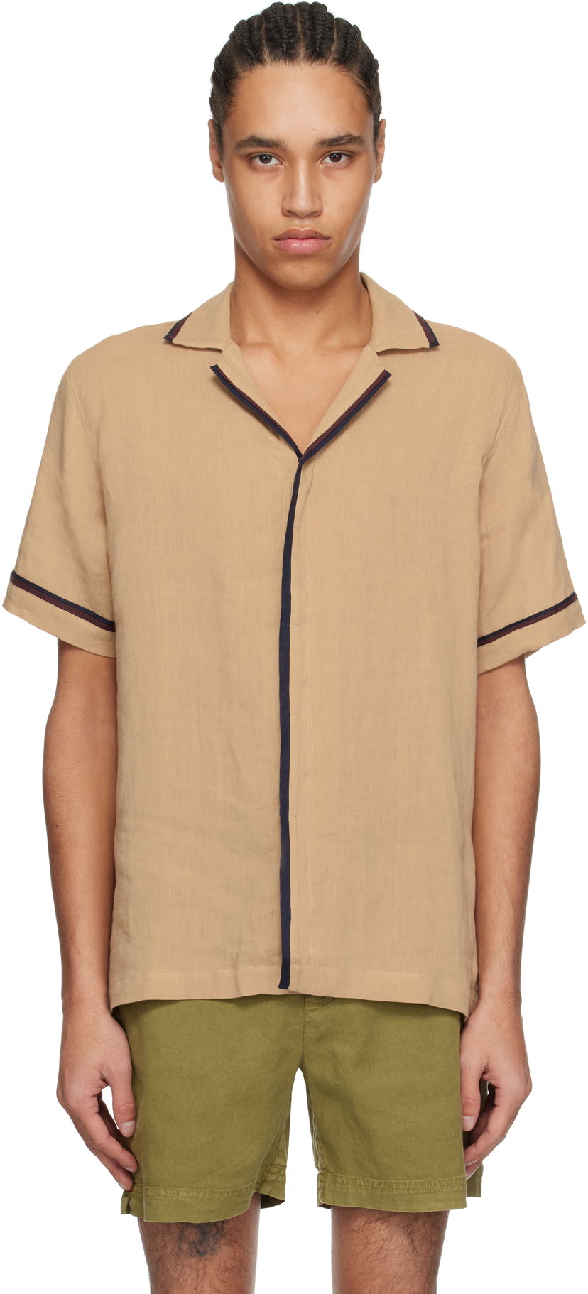 Košulja Orlebar Brown Orlebar Brown Maitan Linen Resort Shirt Bež | 280304