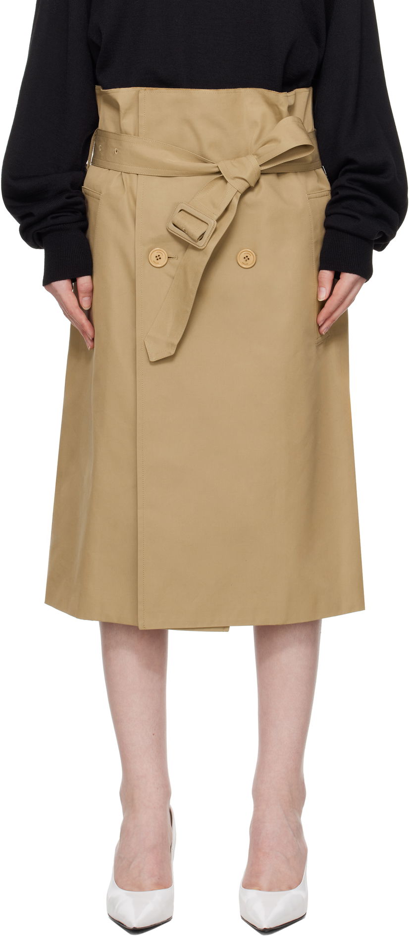 Suknja VETEMENTS Vetements Deconstructed Midi Skirt Bež | WA66SK400S