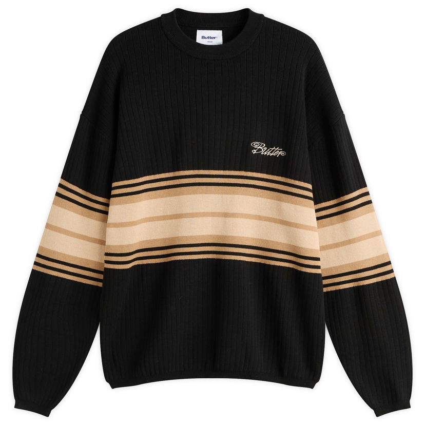 Džemper Butter Goods Crest Knit Jumper, Size Large Crna | BG253301-BLK