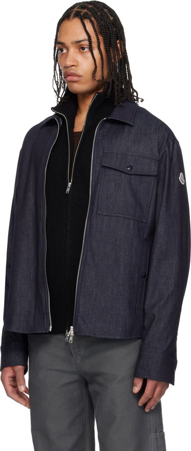 Jakna Moncler Moncler Long Sleeve Zip-Up Denim Jacket Plava | K10912F00017M6688, 3