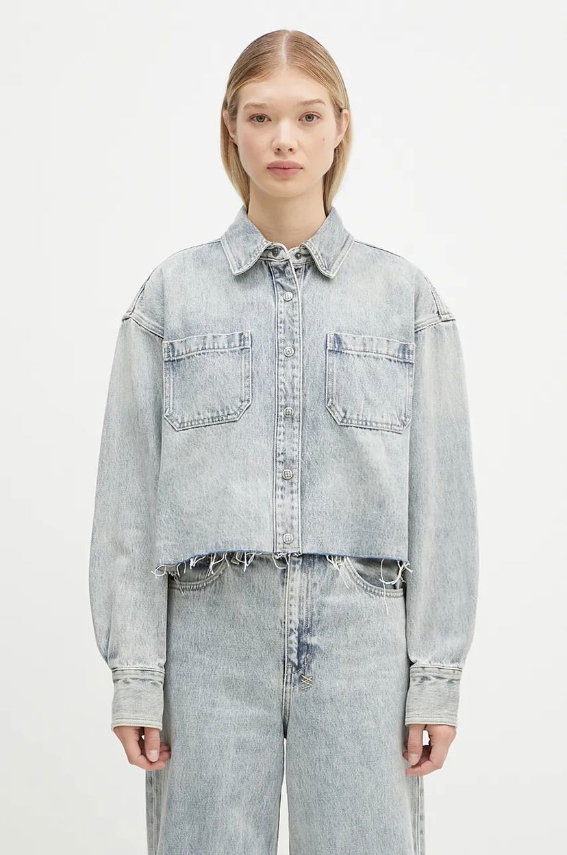 Košulja Ksubi Cutaway Longsleeve Shirt Worn Oversize Plava | WPF24SH001