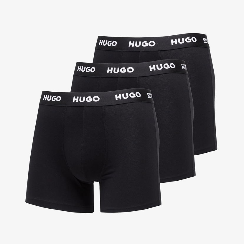 Bokserice BOSS Logo-Waistband Boxer Briefs 3-Pack Black Crna | 50492348-964