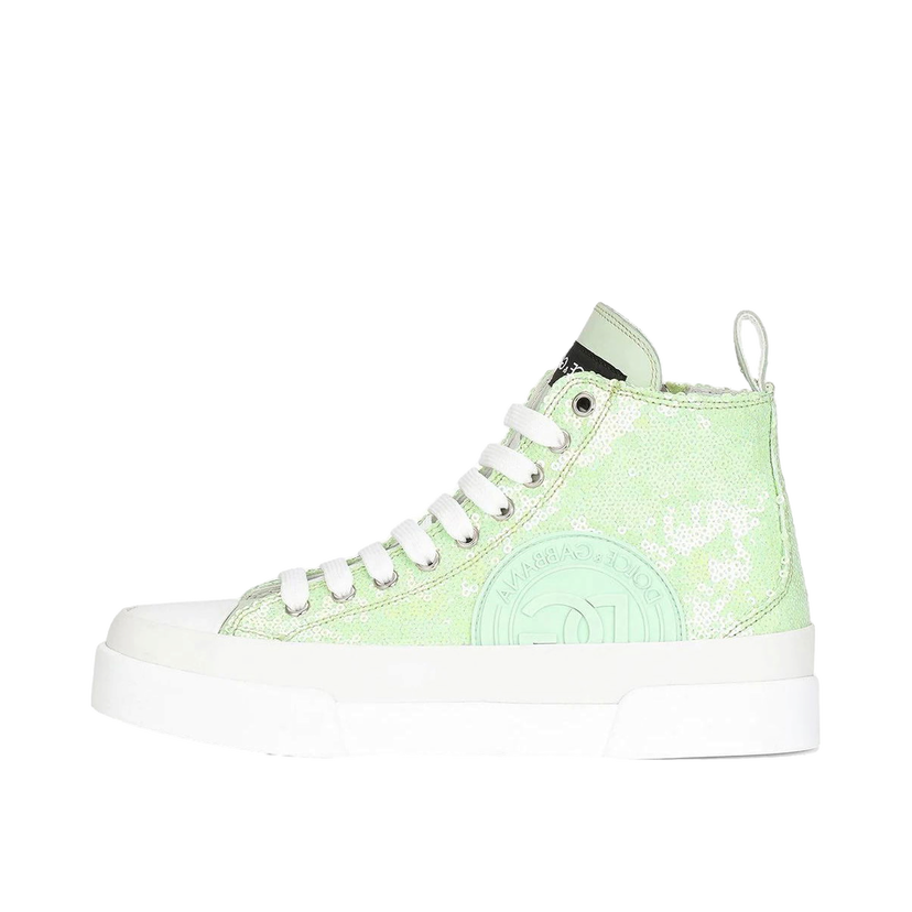 Tenisice i cipele Dolce & Gabbana Portofino High Top Sequin Lime Green W Zelena | CK1887AQ273