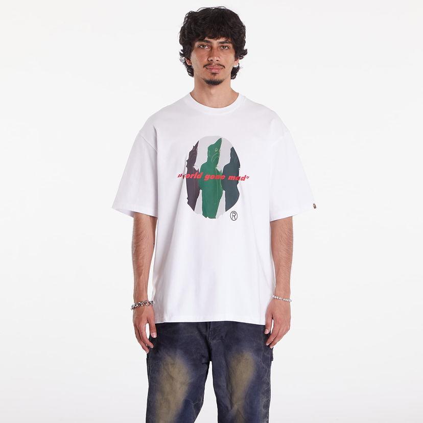 Majica kratkih rukava BAPE A BATHING APE Shark Shinji Ape Head Relaxed Fit Tee Bijela | 001TEK301328MWHT