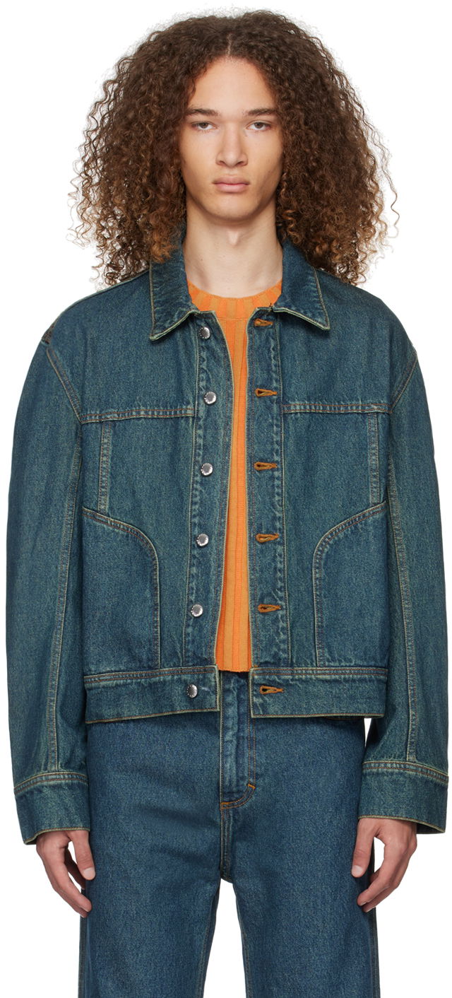 Jakna Eckhaus Latta EL Denim Jacket Tamnoplava | 9012-EL-PS24-NB - NEW BLUE, 0