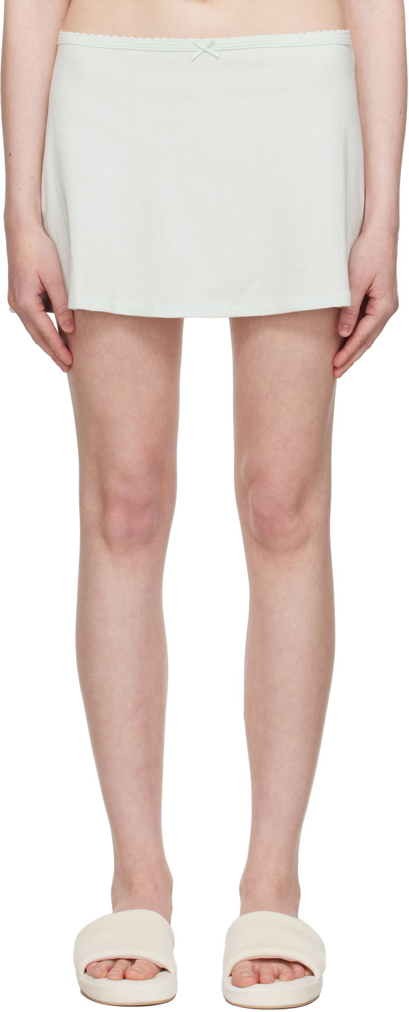 Suknja SKIMS SKIMS Drop Needle Pointelle Miniskirt Zelena | SK-SKT-8968W