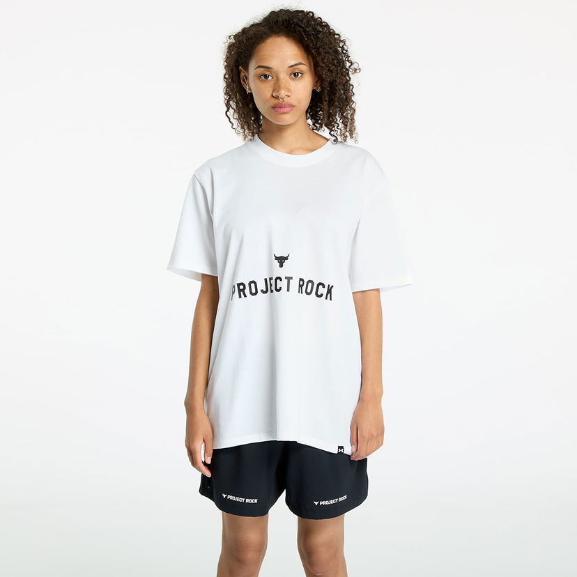 Majica kratkih rukava Under Armour Project Rock Campus Q3 T-Shirt White/ Black Bijela | 1386440-100