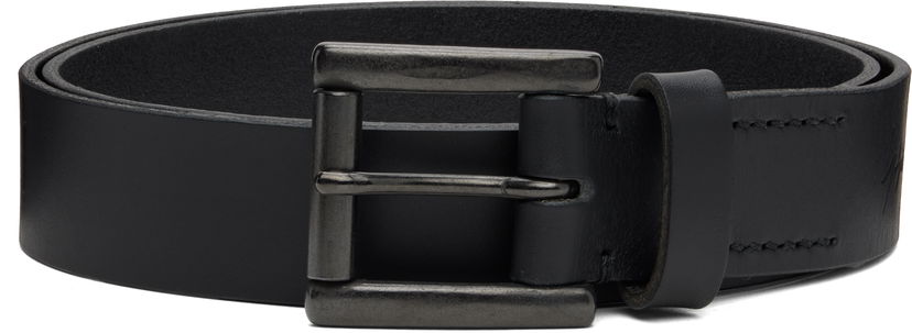 Pojasevi Yohji Yamamoto YOHJI YAMAMOTO Soft Leather Plain Belt 30mm Crna | HL-F01-766