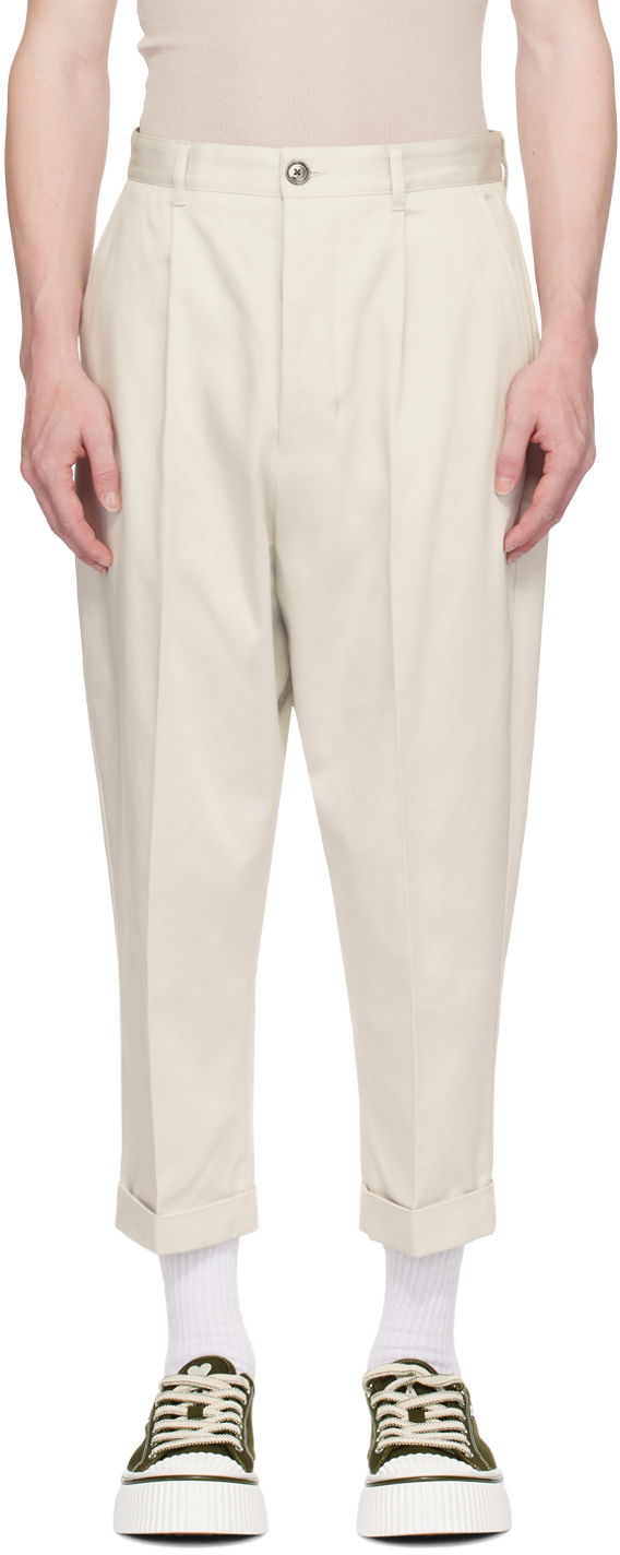 Hlače AMI Paris Carrot-Fit Trousers Bijela | HTR101.CO0009
