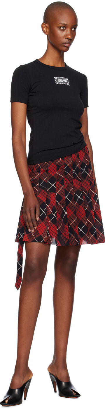 Suknja Jean Paul Gaultier Distorted Tartan Skirt Crvena | 24/31-F-JU105-T568-300001, 3
