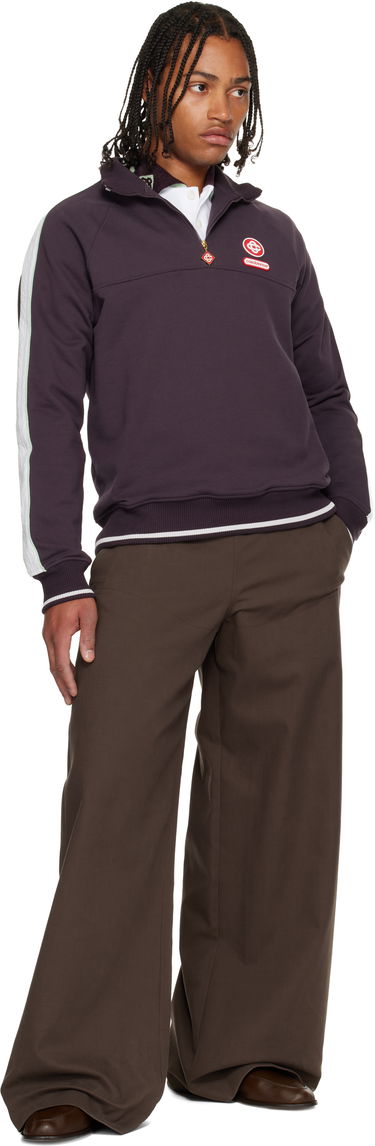 Dukserice Casablanca Quarter Zip Laurel Sweatshirt Ljubičasta | M-AW25-JTP-419-01, 3