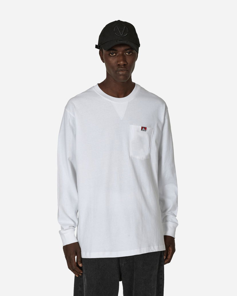 Majica kratkih rukava Ben Davis Classic Label Pocket Long Sleeve Tee Bijela | BEN930 001