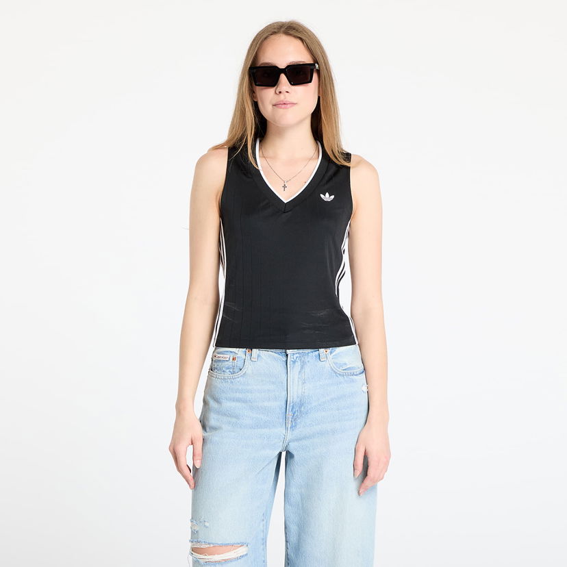 Majica bez rukava adidas Originals Originals V-Neck Tank Top Crna | KD2279
