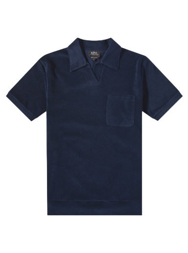 Polo majica A.P.C. Agustino Sponge Fleece Polo Shirt Tamnoplava | COEWT-H26072-IAK