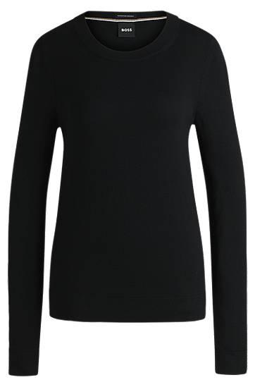 Džemper BOSS BOSS Merino Wool Crew-Neck Sweater Crna | 50492551