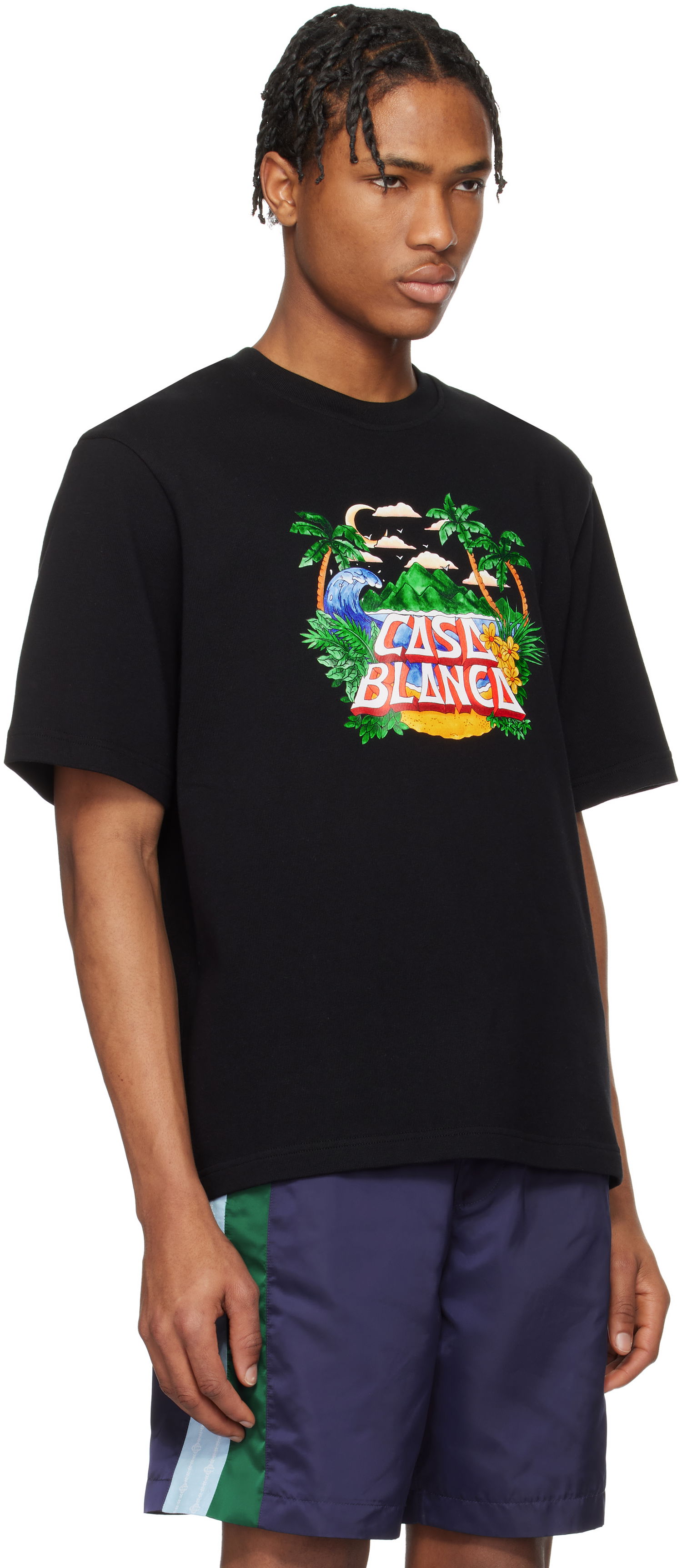 Majica kratkih rukava Casablanca Casablanca 'Casa' Beach Wave Graphic T-Shirt Crna | MS25-JTS-027-04-EX-SSENSE, 1